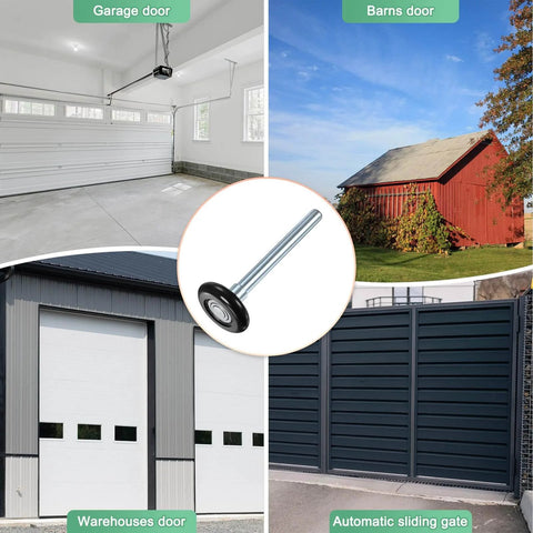 Two Pack Nylon Garage Door Rollers 1.8 Inch Squeak Free Quiet Wheels With 108mm Stem for various types of doors and gates