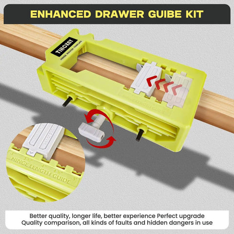 Green Door Hinge Jig For Quick Install No Fuss All In One Router Template shown from top view on wooden beam