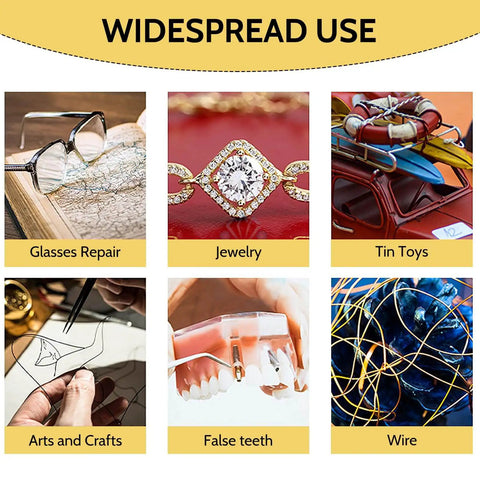Widespread use of 30A Jewelry Spot Welder for glasses repair, jewelry, tin toys, arts and crafts, false teeth, and wire.