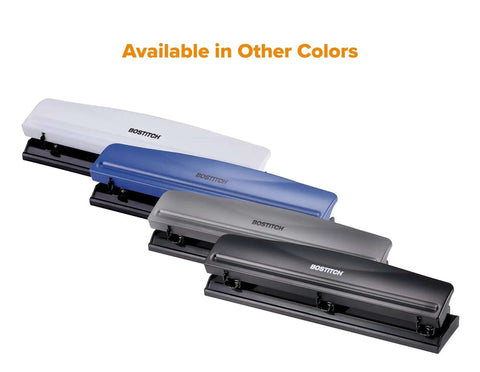Office Premium 3 Hole Punch That Handles 12 Sheets, Heavy Duty Metal Body, Rubber Base, Available in Multiple Colors
