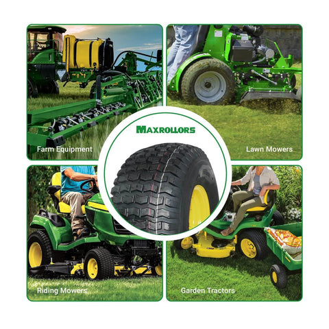 Two Pack Tubeless Lawn Mower Tire And Wheel Set For Rear Size Twenty Inch Diameter By Eight Inch Width Rim Eight Inch