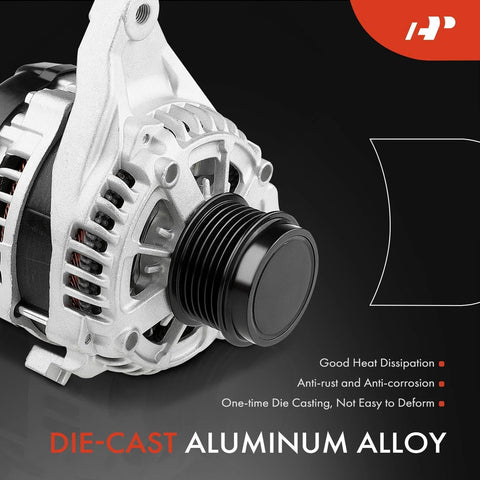Die-cast aluminum alloy alternator for Toyota RAV4 2013-2018 2.5L FWD 12V 125A with 1 pin plug and clockwise 6 groove pulley