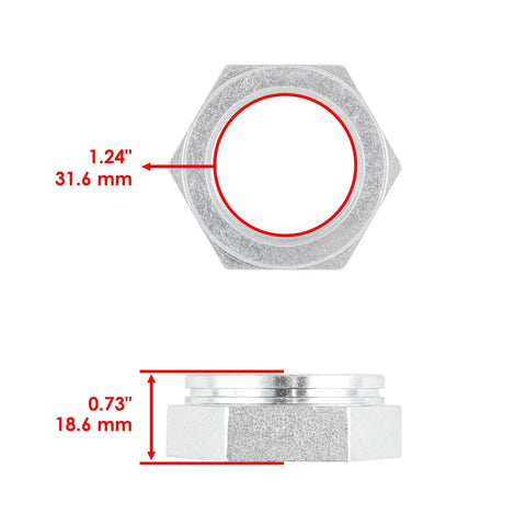 Hex nut dimensions for Rear Axle Shaft Bearing Housing Carrier Hub for Polaris ATV Replacement, showing measurements
