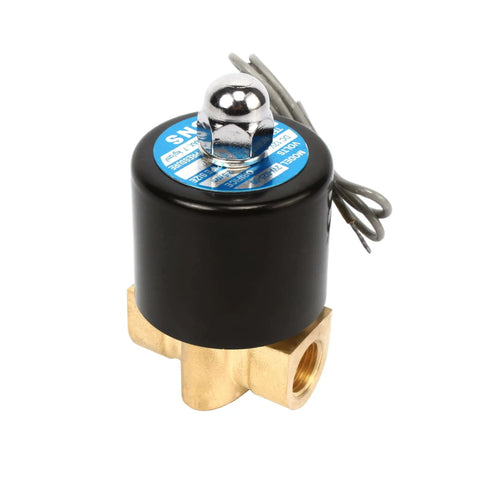Brass 2 Way Normally Closed Electric Solenoid Valve, Quarter Inch NPT Port, DC 12 Volt for fluid control