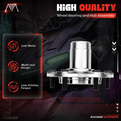 Image of a Direct Fit Front Wheel Bearing And Hub Assembly For Toyota 4Runner 1996 2002 Sequoia 2001 2007 Tacoma 1995 2004 And Tundra 2000 2006 OE Grade Beefy Heavy Duty Wheel Hub Replacement That Keeps Your Ride Smooth And Safe featuring high-quality design with low noise and multi-seal attributes.