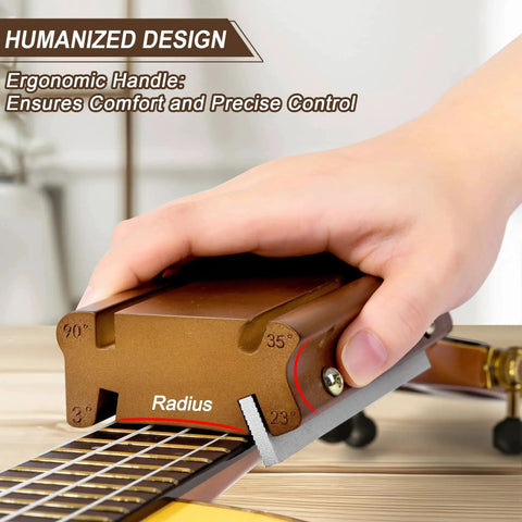 4 In 1 Guitar Fret File Tool With 3 Degree 23 Degree 35 Degree And 90 Degree Angles For Fret Dressing Beveling Rounding And Deburring