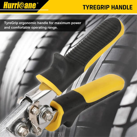 Close-up of Six Inch Sheet Metal Hand Seamer With Straight Jaw Bender Pliers Pro Grade TyreGrip Ergonomic Handle.