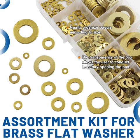 315 Piece Brass Washer Set With Nine Metric Sizes M2 M2.5 M3 M4 M5 M6 M8 M10 M12 Flat Washers Pro Grade Assortment.