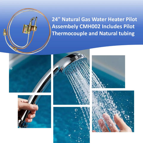 24-inch natural gas water heater pilot assembly CMH002 with copper tubing and thermocouple