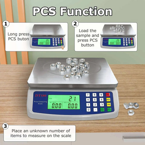 Pro Grade Digital Kitchen Scale 40kg 88lb Stainless Steel With LCD Display For Price Computing And Item Counting Deli Scale in use