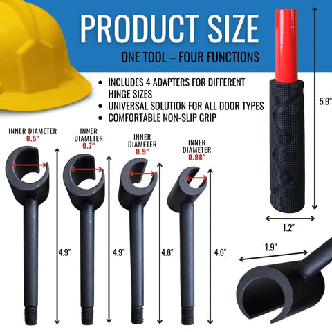 4 In 1 Door Hinge Wrench Set Red Heavy Duty Adjustment Tool With 10 Inch Handle For Residential Hinges Precision Gap Bender