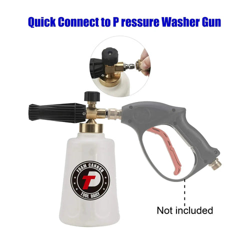 Beast Foam Cannon For Car Wash With Easy Fill Bottle And Snow Foam Lance One Quarter Inch Quick Connect Includes Extra Orifice Nozzle