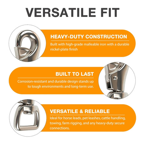 Heavy Duty Bull Snap Hook With Eye Bolt Marine Clip For Boats Trailers And Cargo details and features