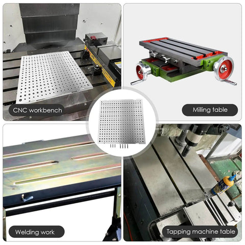 Durable Aluminum 6061 Fixture Plate Jig for CNC Machining 15x15 Inch 0.8 Inch Thick Anodized Workholding Plate in use