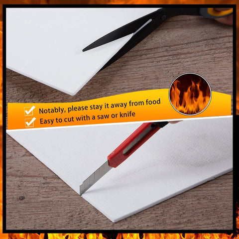 Qilery gasket paper sheets, white 1/8-inch thick, high-temperature insulation for stoves, cut with utility knife