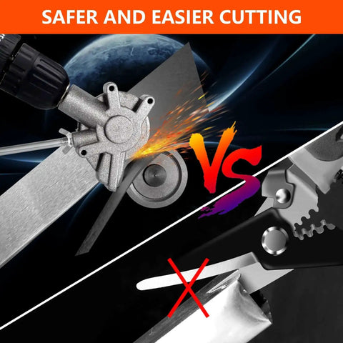 Electric Drill Plate Cutter Attachment For Metal Cutting Easy Install Shears vs traditional shears comparison