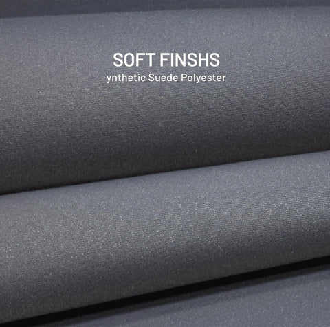 Close-up of Auto Headliner Fabric 54x60 Gray Velvet With One Ninth Inch Foam Backing, showing gray synthetic suede polyester texture.