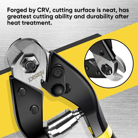 Heavy Duty Wire Cutters For Three Sixteenth Inch Cable And Fence Wire With Safety Lock Spring Loaded Handle By DISEN
