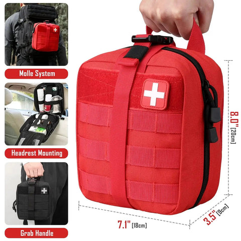 Rugged 1000D Nylon First Aid Bag With Molle Pouches For EMTs And Tactical Missions Rip Away Ifak Pouch Tri Fold Medical Kit Carrier