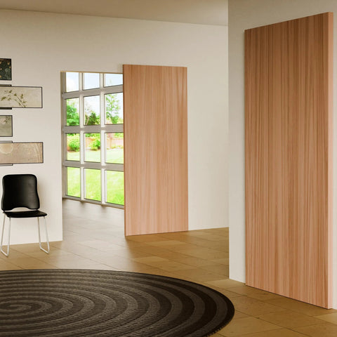 Soft Close Concealed Door Hardware Kit With Hidden Sliding Track For 31 To 43 Inch Doors Beefed Up Heavy Duty Sliding System With Anti Jump Hanger Floor Guide And Complete Mounting Hardware Includes 42 Inch Track 1 Pack installed in modern interior room