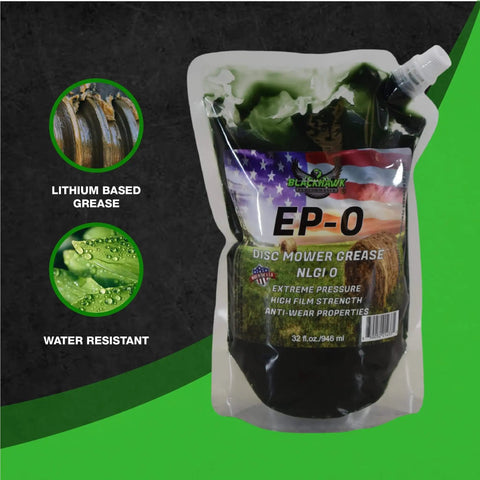 Performance Lithium EP0 Grease for Disc Mowers and Gear Boxes, 32 Oz EZ Squeeze Pouch, heavy-duty farm lubricant package