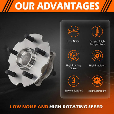 Rear Wheel Bearing Hub Assembly 5 Lug With ABS Compatible With Toyota Corolla Im RAV4 Scion Tc NX NX300 NX300h And Lexus HS250h Replacement 512372 Left Or Right Solid Fit For Everyday Rides displayed with advantages such as low noise, high rotating speed, and high precision.