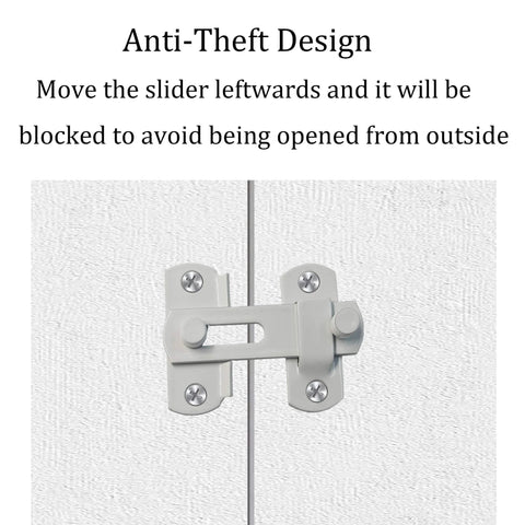 4 Pack 70mm 2.75 Inch Barn Door Latches With 180 Degree Flip Lock for sliding doors and privacy locks, installed with screws