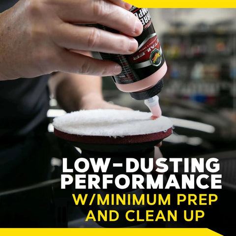 Applying polish on DA 5 Inch Microfiber Cutting Disc Set for Dual Action Polisher for pro-level car detailing pads 2 pack