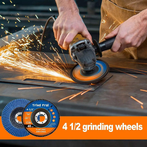 40 Pack 4 1/2 Inch Flap Discs For Angle Grinder With Zirconia Abrasive T29 40 Grit 7/8 Inch Arbor grinding metal