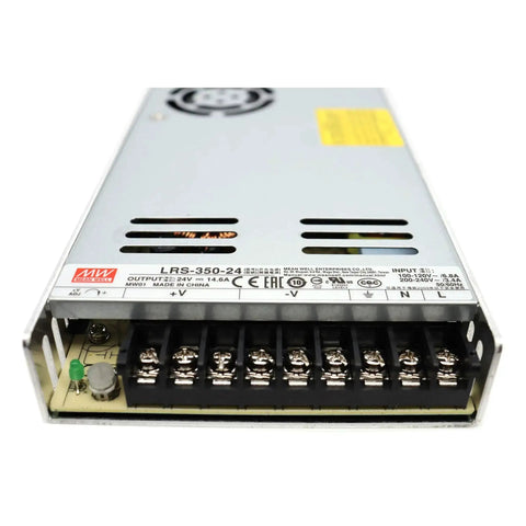 High-Performance 350W 24V AC DC Power Supply With Single Output 14.6A Adjustable 21.6-28.8V Built-In Fan Overload and Short-Circuit Protection 115VAC US and CA Input Non-PFC Economical SMPS for Industrial Use