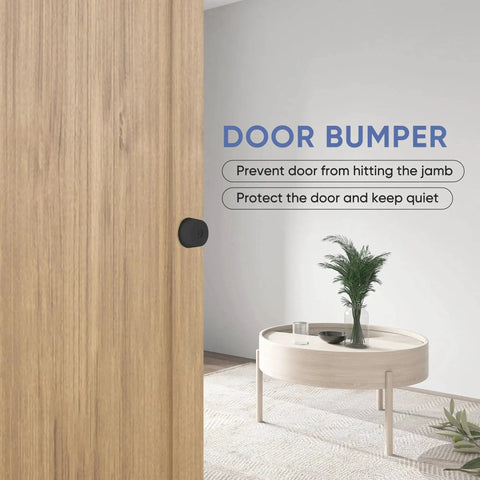 Wooden door with installed bumper, part of Commercial Grade Pocket Door Hardware And Track Set For 5 Foot Doors, 56.7 Inch Aluminum Box Track.