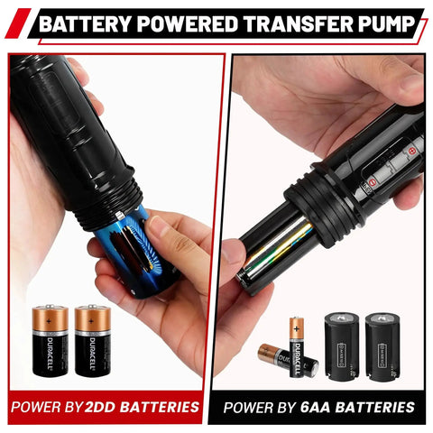 Battery Powered Fuel Transfer Pump Portable Gas Pump With Nozzle Red For Quick Two Point Six GPM Fuel Transfers Grab And Go