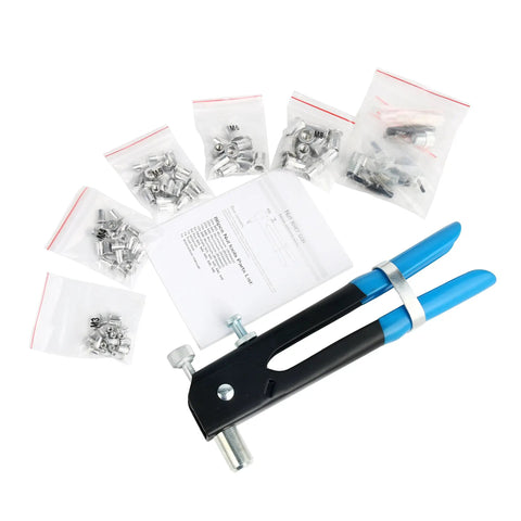 Heavy Duty Blind Rivet Nut Kit Set With 86 Pieces Including 80 Rivet Nuts M3 M4 M5 M6 M8, Pro Grade Rivet Nut Gun And Riveter Tool.