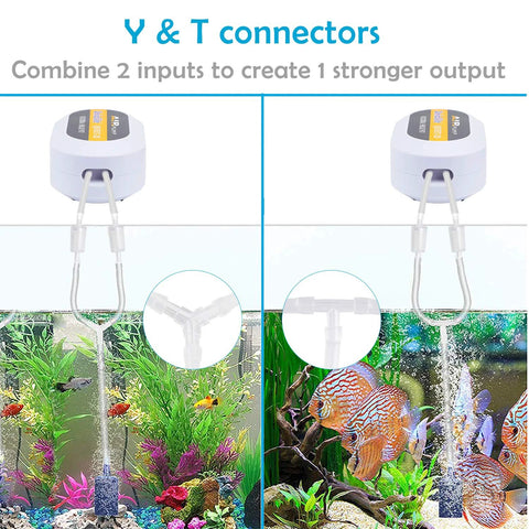 Pawfly aquarium airline tubing connectors; plastic inline valve set for fish tank air pumps, 40-piece
