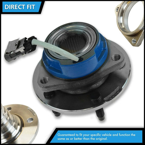 Two Piece Front Wheel Bearing And Hub Assembly Set For 2012 Through 2023 Chrysler 300, Dodge Challenger, And Charger
