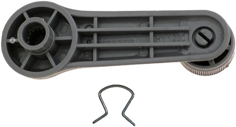 Window Crank Handle For Select Models, Textured Gray, Durable Replacement Part That Fits Original Specs with installation clip