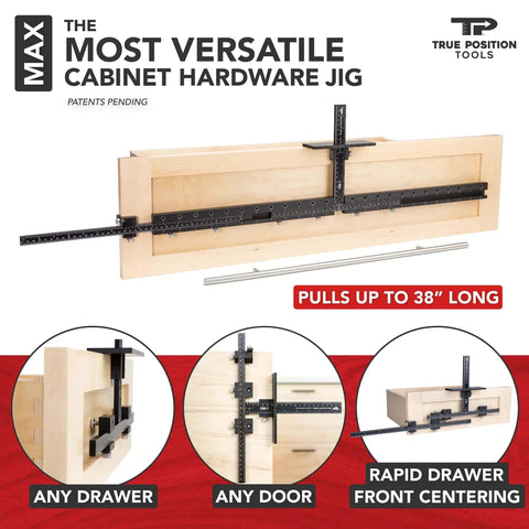 Cabinet Hardware Jig For Long Pulls And Shelf Pin Holes Install 32mm Holes On Shaker Doors And Recessed Fronts, front view
