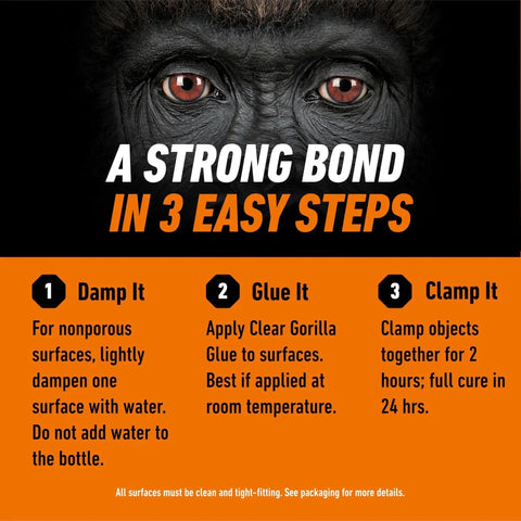 A strong bond in 3 easy steps with instructions for using Crystal Clear All Purpose Glue For Wood Stone Metal Ceramic Water Resistant.