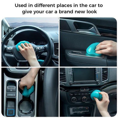 Car Cleaning Gel For Vents And Interiors Universal Dust Cleaning Putty For Auto Detailing Car Interior Cleaning Kit 160g Blue ColorCoral used on dashboard, cup holder, and electronic controls.