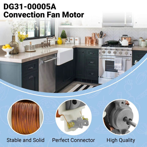 Convection Fan Motor DG31-00005A Replacement Single Unit for Microwave Oven 120V 60Hz Left-Hand Shaft Threads Fits AP4338602