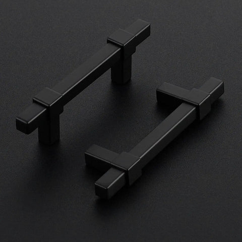 Matte Black Cabinet Pulls 30 Pack Stainless Steel 3 Inch Center To Center Drawer Handles for cabinets on black background