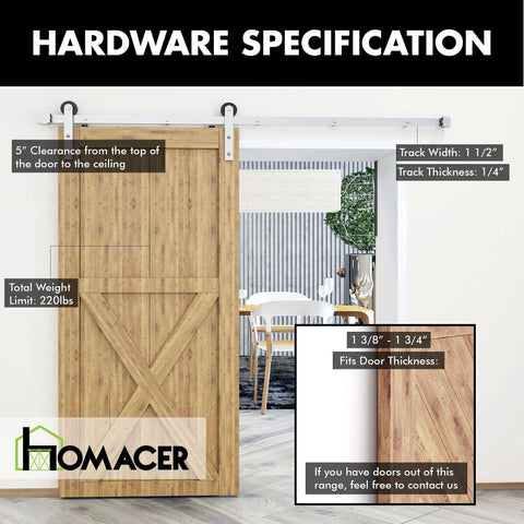 Brushed Nickel Non Bypass Sliding Barn Door Hardware Kit For One Door With 11Ft Flat Track And Straight Design Rollers Heavy Duty Built Tough Interior Use Only Doors Not Included in modern living room setting