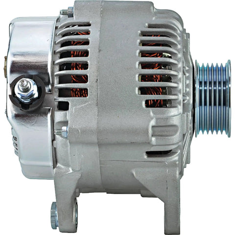 Side view of 12V 136A Clockwise Alternator Replacement For Jeep Grand Cherokee 2001-2004 And Wrangler TJ 2004 with internal regulator