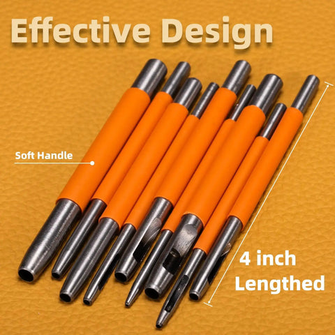 Nine Size Hole Punch Set For Leather Belts And Crafting Heavy Duty Steel With Quenching Process Includes 1mm to 5mm Holes