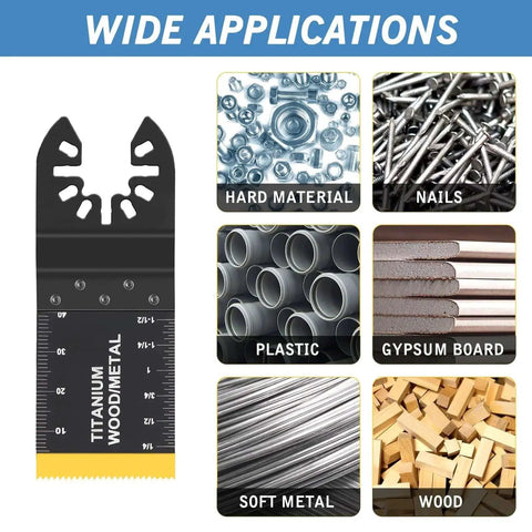 Beast All In One 26 Piece Titanium Oscillating Saw Blades Kit For Wood Metal Plastic with multitool guide images