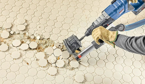 Tile Chisel For SDS Plus Hammer Quick Tile And Grout Removal With Flat Spade Design And Self Sharpening Edge Pro Grade Prying Tiles