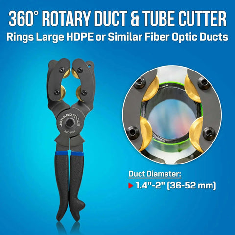 Rotary Duct And Tube Cutter For Large HDPE Ducts And Fiber Optic Lines Cuts 36 To 52 Millimeters With A Two Inch Maximum And Heavy Duty
