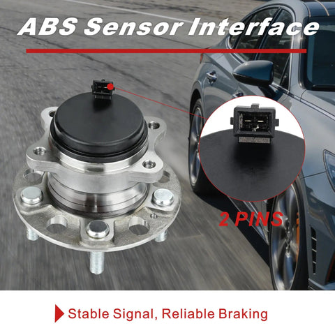 Beefed Up Rear Wheel Bearing Hub Assembly With 5 Lugs And ABS Replacement Fits Hyundai Sonata 2015 2019 Tucson 2016 2021 Veloster N 2020 2022 Kia Cadenza 2017 2020 Optima 2016 2020 Sportage 2017 2021