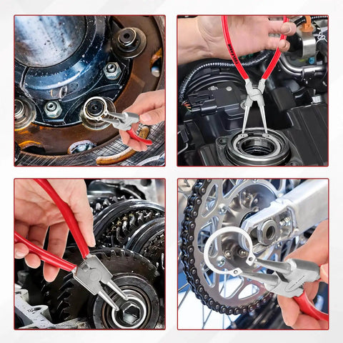 4 Pack Snap Ring Pliers Set With Circlip Pliers For Internal And External Rings, 7 Inch Heavy Duty Ring Remover shown in use