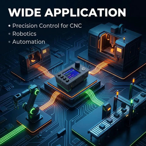 DIY Friendly Stepper Motor Controller For CNC And PLC 12 24V DC With 1.8 Inch Color Screen Real Time Speed And Pulse Display Rotary Encoder